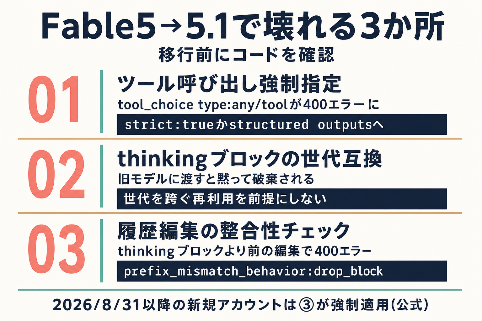 Mythos 5.1とFable 5.1の関係を示す結論と根拠の図