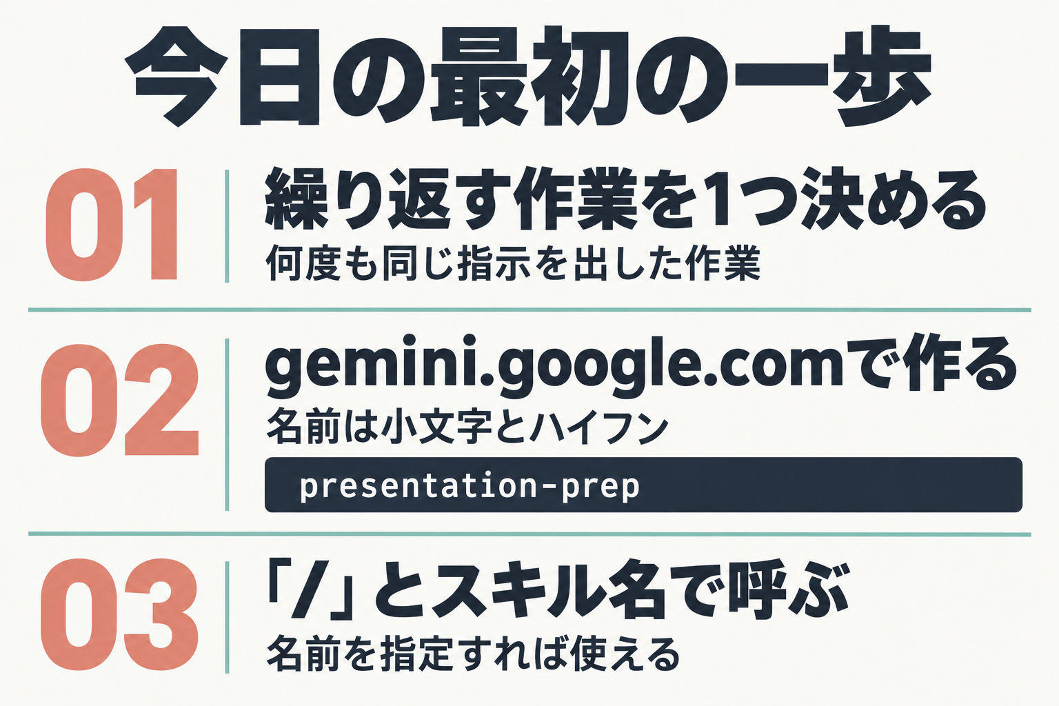 最初の一歩の3ステップ