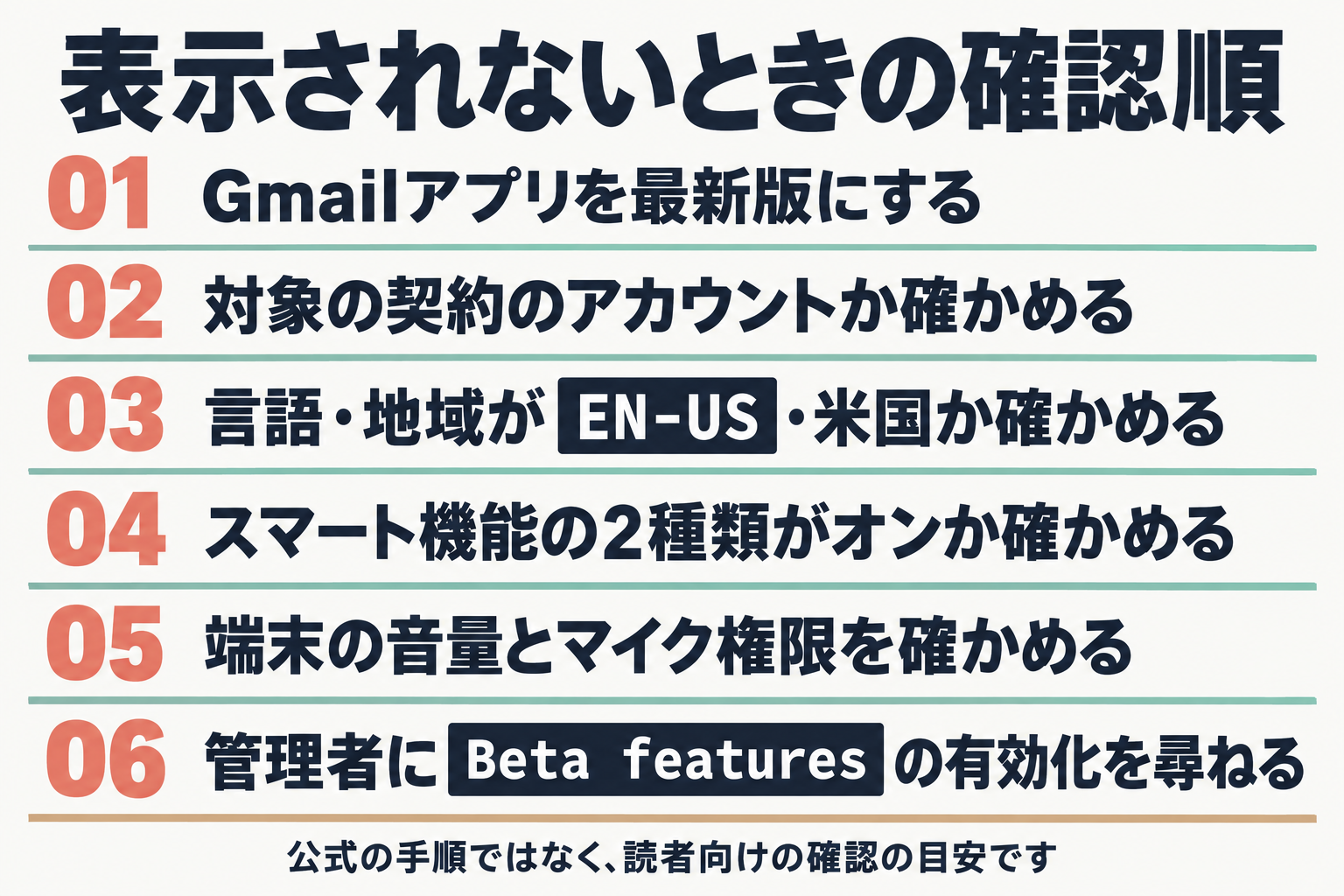 Gmail Liveが表示されないときの確認順7項目