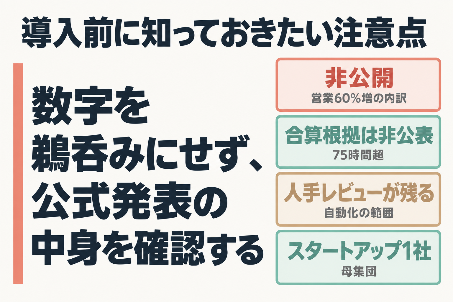 AIエージェント導入事例の数字を読む際の4つの注意点