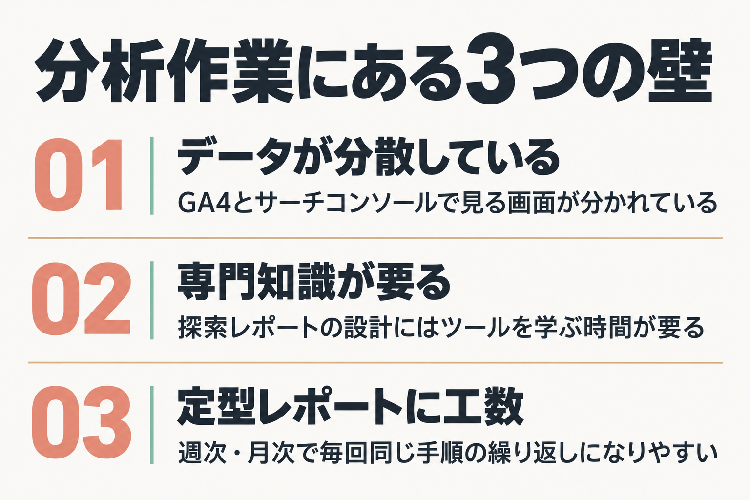 分析作業にある3つの壁